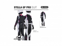 ALPINESTARS 3360016_1064_44 Suit (FIA) STELLA GP PRO, black/silver/pink, size 44