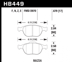 HAWK HB449N.679 Тормозные колодки HP PLUS передние для FORD Focus ST170 2002-2004