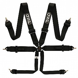 QSP Pro Plus belts for motorsport (3+3"), alyum. regulators (6 tochechn.), black