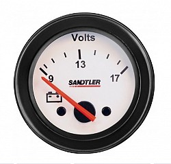 SANDTLER 650509 Вольтметр (9-17 V) (52 мм.), белый