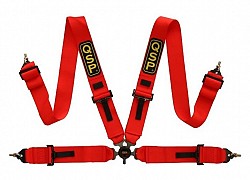 QRB334 RED Safety harness Budget (3+3"), FIA, 4 point, red