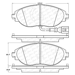 STOPTECH 105.16330 Тормозные колодки передние PosiQuiet Ceramic для AUDI S3 (8V)/VW GOLF R MK7/S