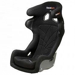RACETECH RT4119HRW Racing Seat Black Composite Shell and Black Cover with Black Leather Wear Patches - FIA 8855-1999