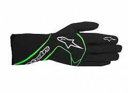 ALPINESTARS 3551017_167_M Перчатки для автоспорта TECH 1 RACE, FIA, чёрный/зелёный, р-р M