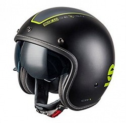 SPARCO 0033402MNRGF Motorbyke helmet CR-1, black/yellow fluo, size M