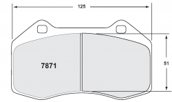 PFC 7871.11.16.44 Front brake pads RACE 11 CMPD 16mm ABARTH 695 1.4 Turbo 2009-