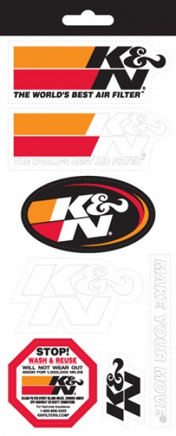 K&N 89-11831 Decal/Sticker SheetSTICKER; SHEET, 4.5" X 10.5 "