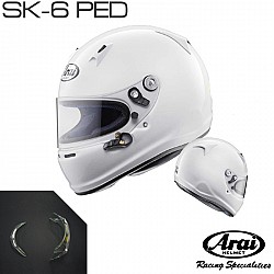 ARAI Шлем для картинга SK-6 PED (CIK, SNELL K2015), 2 спойлера, белый, р-р S (55-56)