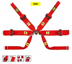 OMP DA811HSLF61 Safety harnesses (FIA) 811HSLF, 6 points 3-2"3"2", red