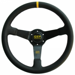 QSP QS.L00Z3 Leather wheel, 350mm, offset 70mm, 3-spoke, black