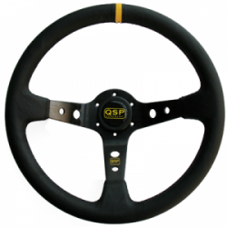 QSP QS.L90Z3 Leather wheel, 350mm, offset 90mm, 3-spoke, black