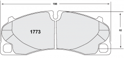 PFC 1773.11.17.44 Тормозные колодки передние RACE CMPD 11 17mm для PORSCHE 991 GT3/Turbo | 981/718 Cayman GT4