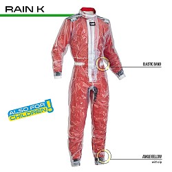OMP rain suit for karting, transparent, size L