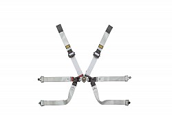 OMP DA0104HSL076 Safety harness in DYNEEMA, 6 point, 2", aluminium adjusters, FIA, black/white