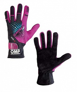 OMP KK02744E277M Karting gloves KS-4 my2018, purple/black/cyan, size M