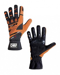 OMP KK02743E096006 Перчатки для картинга детские KS-3 my2018, чёрный/флюор. оранжевый, р-р 6