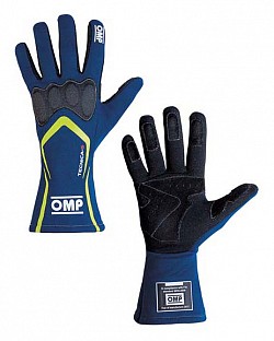 OMP IB/764/BGI/XL Motorsport gloves TECNICA-S, FIA, Royal blue/fluo yellow, size XL