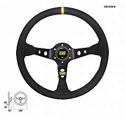 OMP OD/2012/NN Steering wheel CORSICA 330, suede, black/black (yellow stitching), diam.330mm, reach 95mm