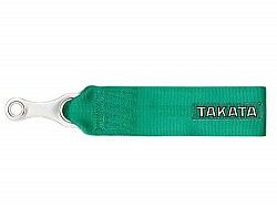 TAKATA 78009-H2 Tow Strap with bolt-on 7/16 hardware - length 17 cm, green