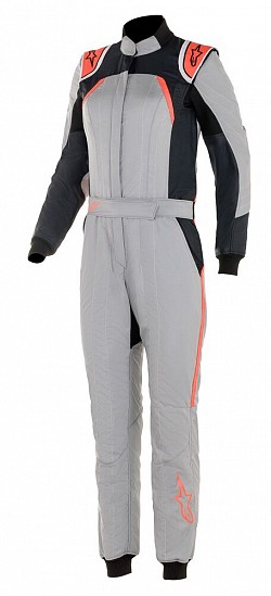 ALPINESTARS 3360019_9153_44 Female racing suit STELLA GP PRO COMP, FIA, grey/black/coral, size 44