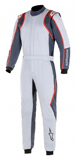 ALPINESTARS 3355020_1913_56 GP RACE v2 Racing suit, FIA 8856-2018, silver/grey/red, size 56