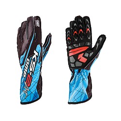 OMP KK02748275XL KS-2 ART Karting gloves, black/cian, size XL
