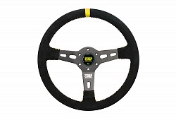 OMP OD/2055/N RS steering wheel, diameter 350 mm, mid-dept dished 70 mm, suede, Black/yellow