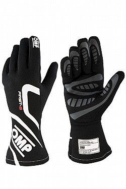 OMP IB/761A/N/M FIRST-S my2020 Racing gloves, FIA 8856-2018, black, size M