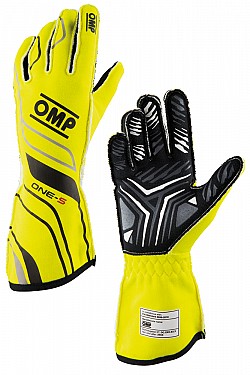 OMP IB/770/GF/M ONE-S my2020 Racing gloves, FIA 8856-2018, Fluo yellow, size M