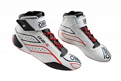 OMP IC/82202043 ONE-S my2020 Racing shoes, FIA 8856-2018, white/red, size 43