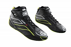 OMP IC/82217844 ONE-S my2020 Racing shoes, FIA 8856-2018, black/yellow fluo, size 44