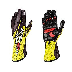 OMP KK02748178004 KS-2 ART Karting gloves, children, black/fluo yellow, size 4