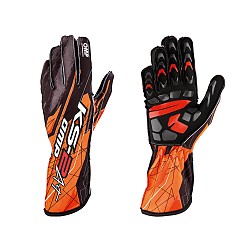 OMP KK02748179L KS-2 ART Karting gloves, black/fluo orange, size L