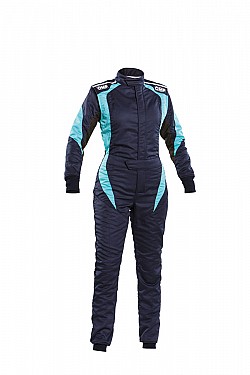 OMP IA01854EW24838 FIRST ELLE Racing suit, FIA 8856-2018, blue/tiffany, size 38
