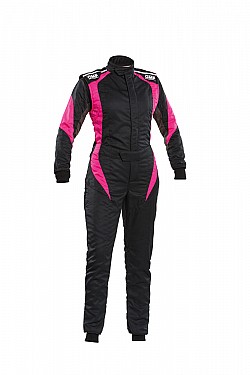 OMP IA01854EW27742 FIRST ELLE Racing suit, FIA 8856-2018, black/fuchsia, size 42