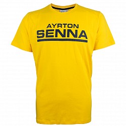 Racing Legends AS-18-126_l T-Shirt Senna Racing Signature yellow size L