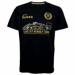 Racing Legends ASF-15-122_l T-Shirt Ayrton Senna N° 12 Classic Team Lotus black size L