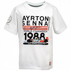 Racing Legends AS-ML-18-9130_140 Детская Футболка Senna= World Champion 1988 McLaren (белый) р-р 140
