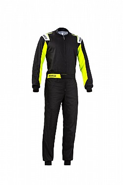 SPARCO 002343NRGF3L ROOKIE 2020 Kart suit, NOT HOMOLOGATED, black / yellow, size L