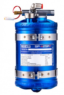 SPARCO 014772FEAL Система пожаротушения электрическая, FIA 2000, 1.3 л, пена AFFF, формула, алюм.