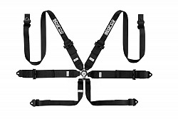 SPARCO 04818RH1NR Harness belts 3/2-3-2", 6 point, pull up, steel adjusters, HANS, FIA 8853-2016, black