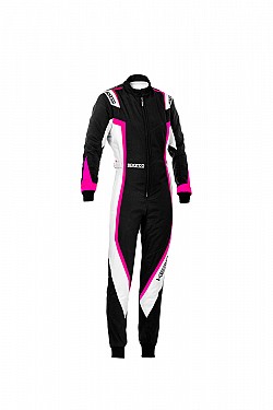 SPARCO 002341LNRBF130 KERB YOUTH GIRL Kart suit, CIK, black/white/magenta, size 130