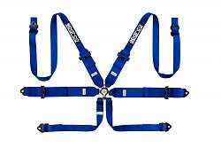 SPARCO 04818RH1AZ Harness belts 3/2-3-2", 6 point, pull up, steel adjusters, HANS, FIA 8853-2016, blue