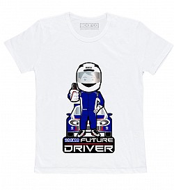SPARCO 017013BI0911 T-shirt children's FUTURE DRIVER, white size 9-11 years