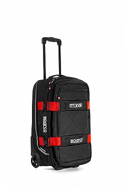 SPARCO 016438NRRS TRAVEL BAG SOFT CABIN SIZE TROLLEY, 3 kg, 25x55x35 cm, black/red