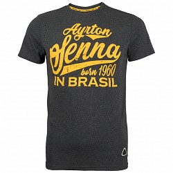 Racing Legends ASV-17-111_xl Ayrton Senna T-Shirt Born in Brasil gray size XL