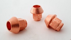 A.I.TECH AIT-DADO-9 12x1,25 ex 17mm, o.d. 25mm steel coppered nut conical SEAT, total lenght 27mm