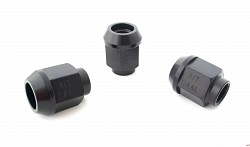 A.I.TECH AIT-DAAL 12x1,25 Ergal alloy competition nut (black) ex 19mm, o.d. 22mm conical SEAT, total lenght 27mm