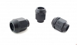 A.I.TECH AIT-DAAL1 12x1,5 Ergal alloy competition nut (black) ex 19mm, o.d. 22mm conical SEAT, total lenght 27mm