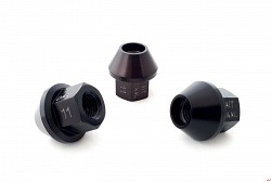 A.I.TECH AIT-DAAL11 12X1,5 Ergal alloy competition nut (black) ex 19mm o.d. 28 conical SEAT, total lenght 27mm